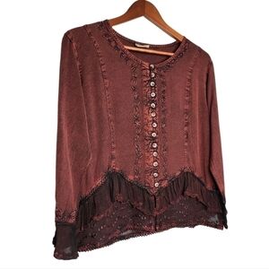 Devi Funky Red/Black Gothic Shirt. One Size Fits Most. Made in India